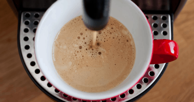 automatic pour over coffee maker view from above